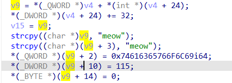 v9 flag buffer and v15 pointer